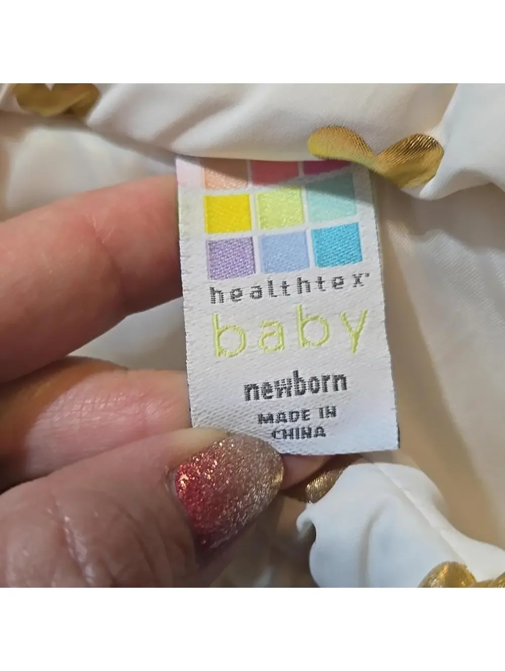 Healthtex White Vest with Gold Hearts Size Newborn